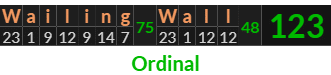 "Wailing Wall" = 123 (Ordinal)