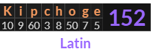 "Kipchoge" = 152 (Latin)