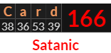 "Card" = 166 (Satanic) 
