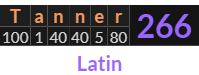 "Tanner" = 266 (Latin)