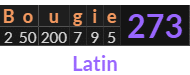 "Bougie" = 273 (Latin)