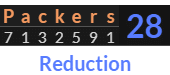"Packers" = 28 (Reduction)