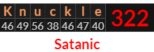 "Knuckle" = 322 (Satanic) 