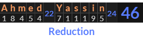 "Ahmed Yassin" = 46 (Reduction)