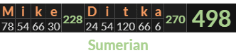 "Mike Ditka" = 498 (Sumerian)