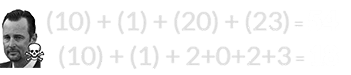 (10) + (1) + (20) + (23) = 54 and (10) + (1) + 2+0+2+3 = 18