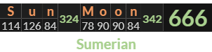"Sun Moon" = 666 (Sumerian)