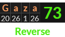 "Gaza" = 73 (Reverse)