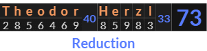 "Theodor Herzl" = 73 (Reduction)