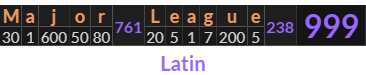 "Major League" = 999 (Latin)