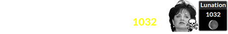 JonBenet’s mother Patsy Ramsey died during Brown Lunation # 1032: