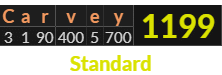 "Carvey" = 1199 (Standard)