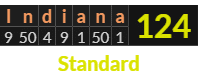 "Indiana" = 124 (Standard)