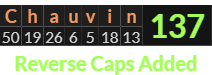 "Chauvin" = 137 (Reverse Caps Added)