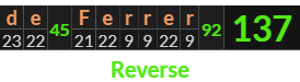 "de Ferrer" = 137 (Reverse)