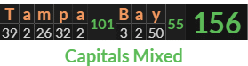 "Tampa Bay" = 156 (Capitals Mixed)