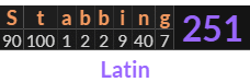 "Stabbing" = 251 (Latin)