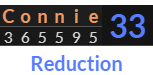 "Connie" = 33 (Reduction)