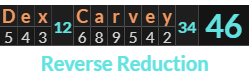 "Dex Carvey" = 46 (Reverse Reduction)