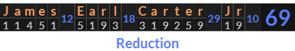 "James Earl Carter Jr" = 69 (Reduction)