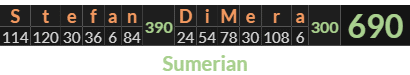 "Stefan DiMera" = 690 (Sumerian)
