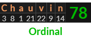 "Chauvin" = 78 (Ordinal)