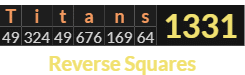 "Titans" = 1331 (Reverse Squares)