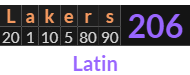 "Lakers" = 206 (Latin)