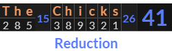 "The Chicks" = 41 (Reduction)
