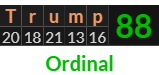 "Trump" = 88 (Ordinal)