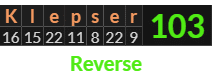 "Klepser" = 103 (Reverse)