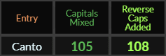 Canto = 105 and 108 Caps