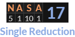 "NASA" = 17 (Single Reduction)