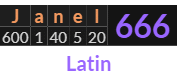 "Janel" = 666 (Latin)