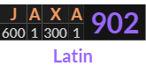 "JAXA" = 902 (Latin)