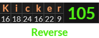 "Kicker" = 105 (Reverse)