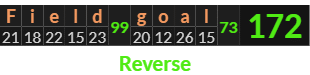 "Field goal" = 172 (Reverse)
