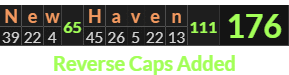 "New Haven" = 176 (Reverse Caps Added)