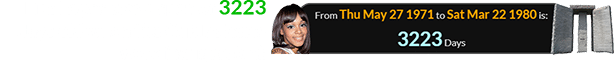 Lisa Lopes was a span of 3223 days old when the Guidestones were inaugurated: