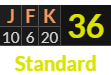 "JFK" = 36 (Standard)