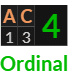 "AC" = 4 (Ordinal)