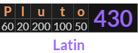 "Pluto" = 430 (Latin)