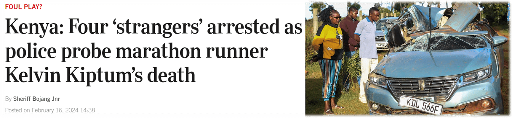 Kenya: Four ‘strangers’ arrested as police probe marathon runner Kelvin Kiptum’s death