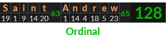 "Saint Andrew" = 128 (Ordinal)