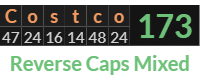 "Costco" = 173 (Reverse Caps Mixed)