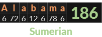 "Alabama" = 186 (Sumerian)