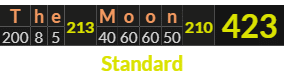 "The Moon" = 423 (Standard)