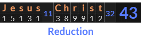 "Jesus Christ" = 43 (Reduction)
