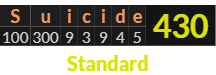 "Suicide" = 430 (Standard)