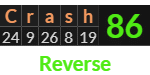"Crash" = 86 (Reverse)